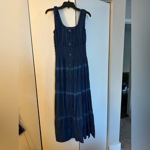 Lapis denim sleeveless maxi dress